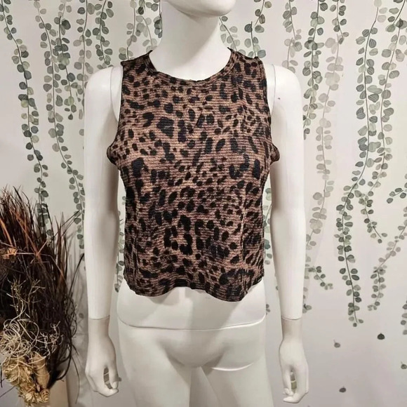 Koral Muscle Netz Crop Tank Top in Leopard Sz XS - Picture 5 of 12